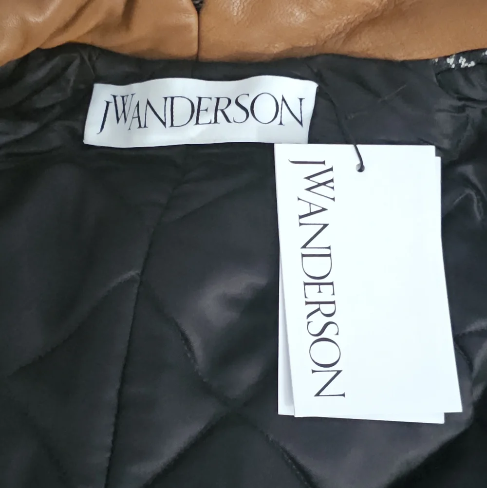 JW ANDERSON Women's Black and White Shawl‎ Collar Waddled Coat. Sz 2